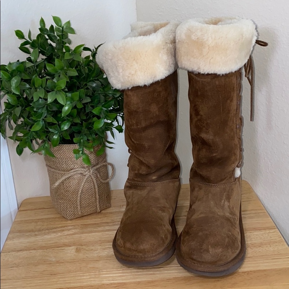 UGG Brown Lace Upside Tall Boots